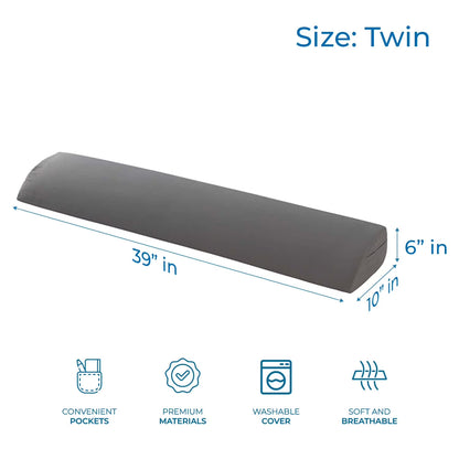 Bed Wedge Pillow for Headboard, Mattress Gap Filler Headboard Pillow, Twin Size