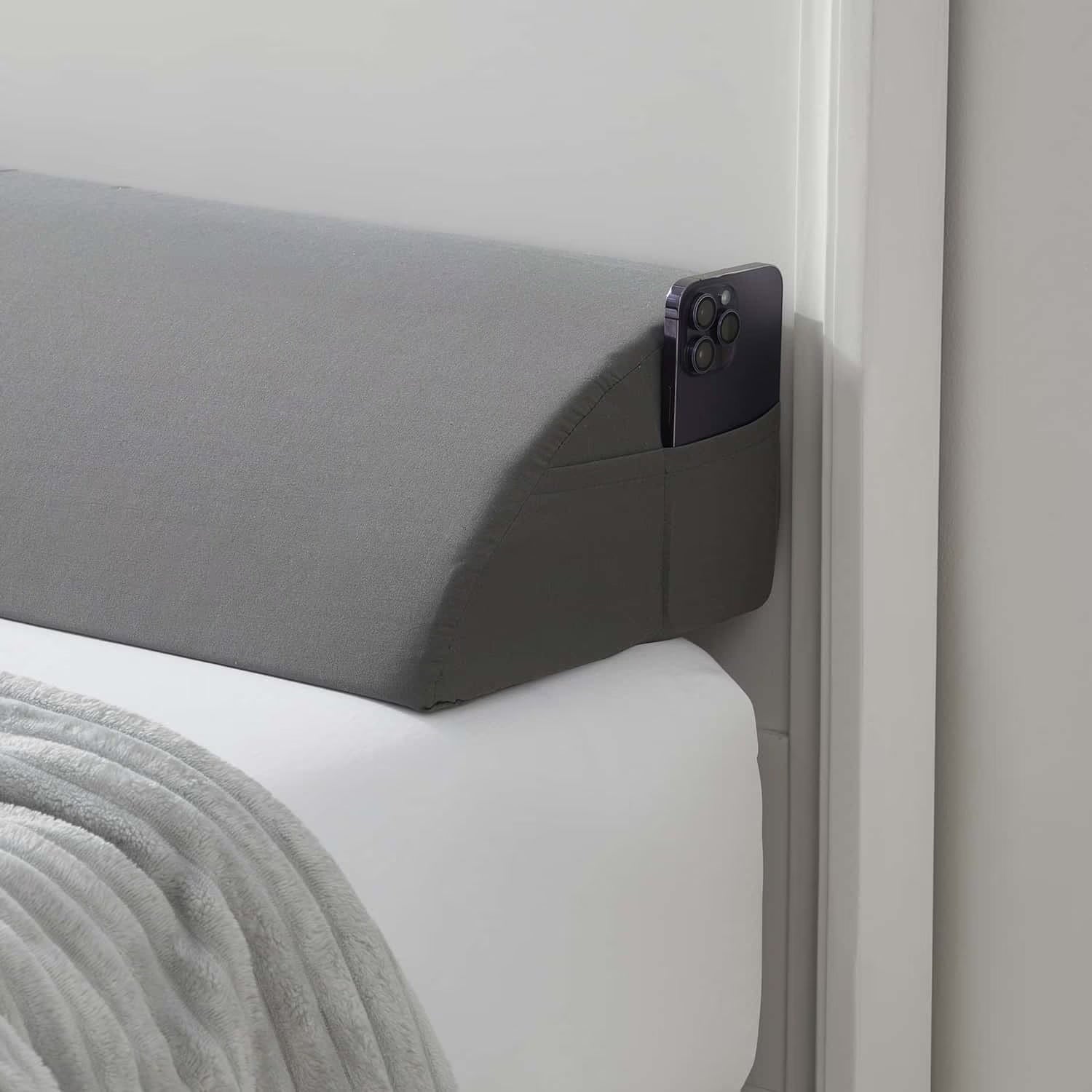 Bed Wedge Pillow for Headboard, Mattress Gap Filler Headboard Pillow, Twin Size