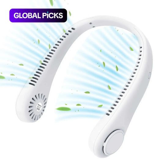 Portable Neck Fan, Hands Free Bladeless Fan, 3 Speeds, Battery Operated Wearable Cooling Personal Fan, USB Rechargeable Fan for Outdoor Indoor, Portable Cordless Fan, Birthday Gifts for Men Women Mom Dad