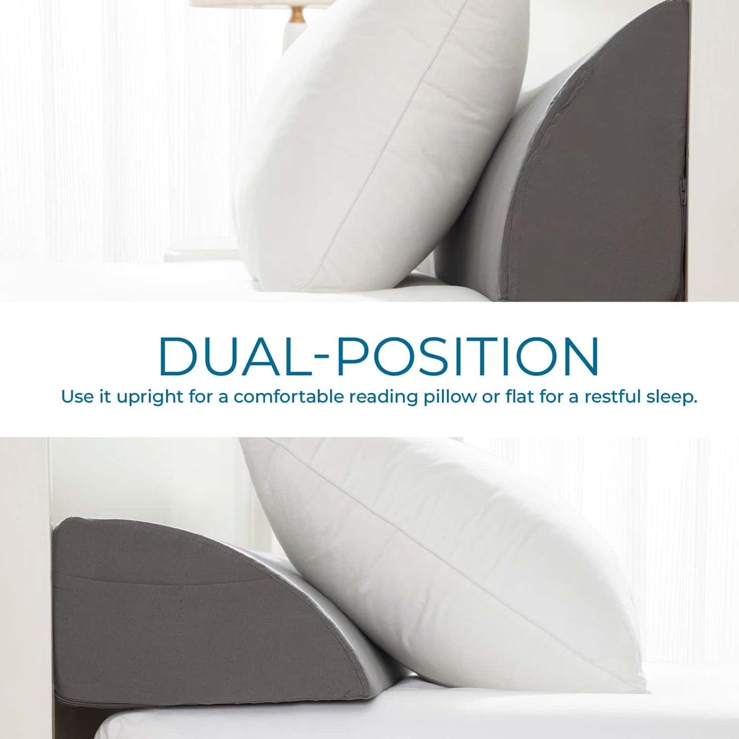 Bed Wedge Pillow for Headboard, Mattress Gap Filler Headboard Pillow, Twin Size