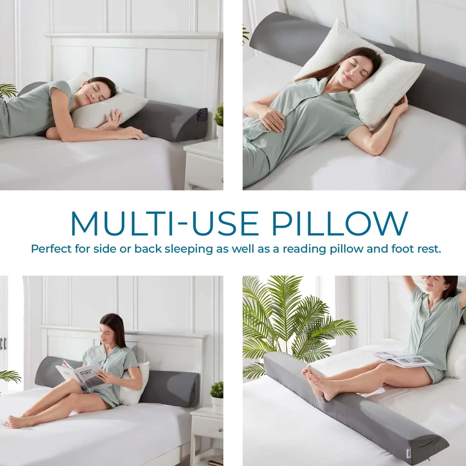 Bed Wedge Pillow for Headboard, Mattress Gap Filler Headboard Pillow, Twin Size